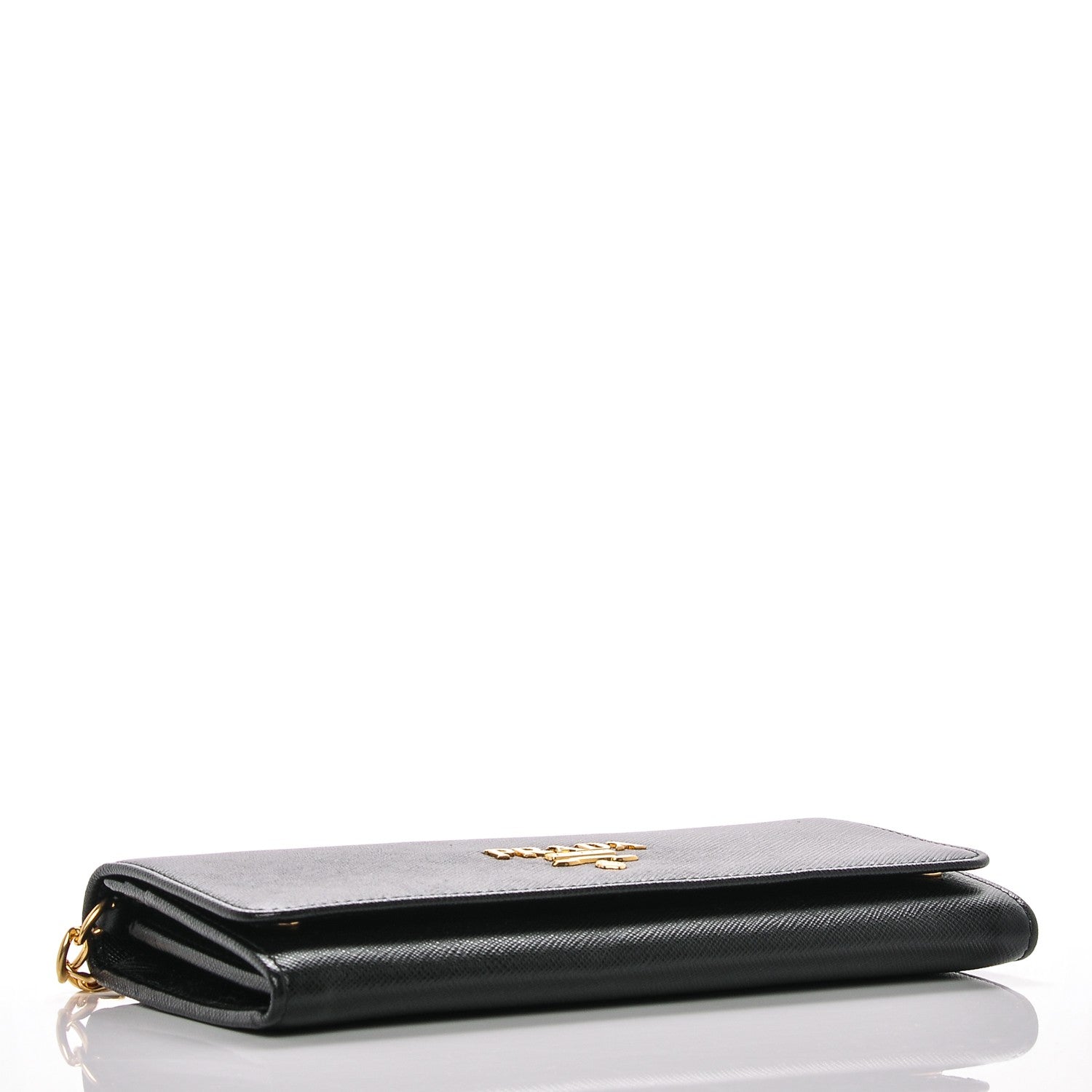 Prada Saffiano Lux Chain Wallet Nero Black 4 of 6
