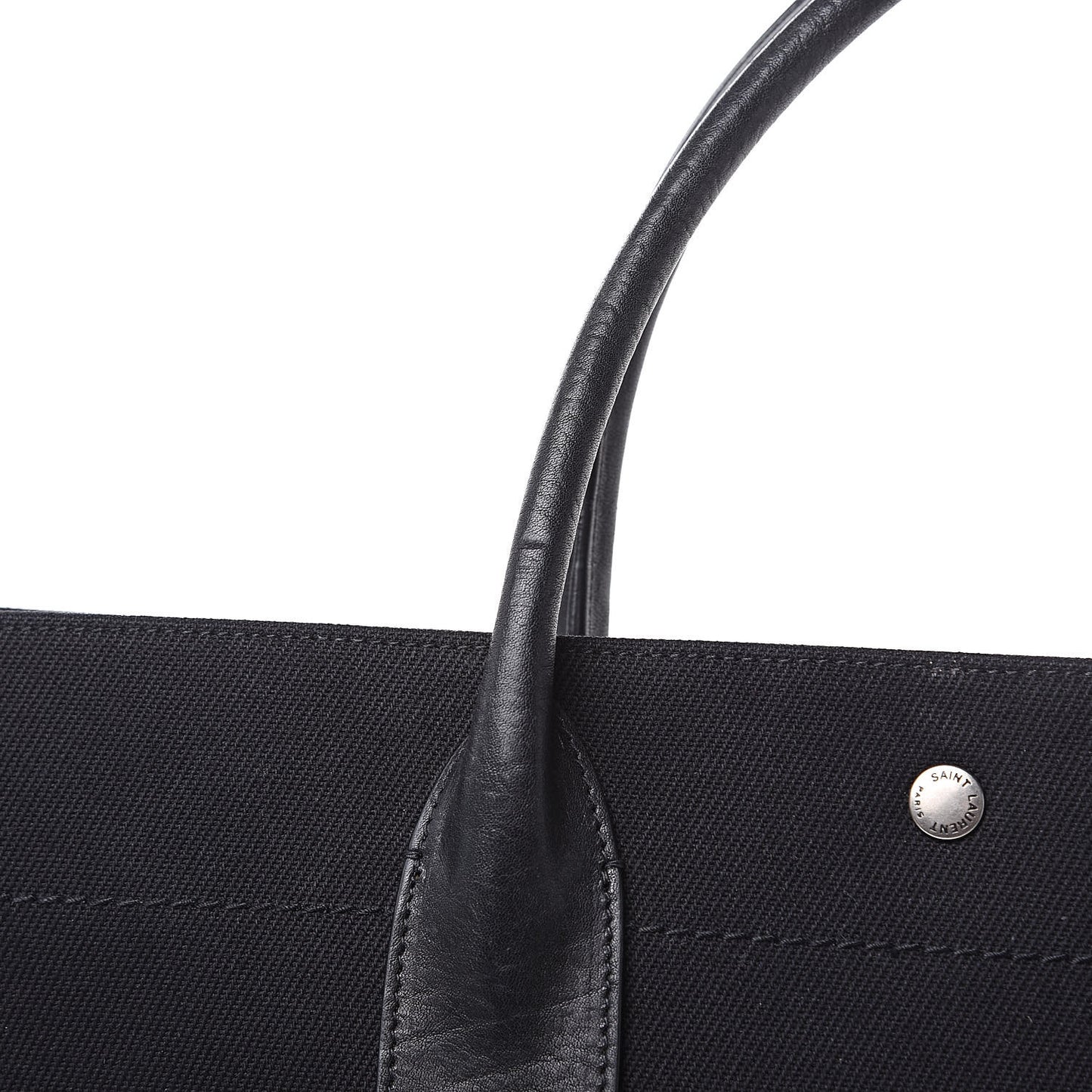 Linen Calfskin Rive Gauche Tote Black