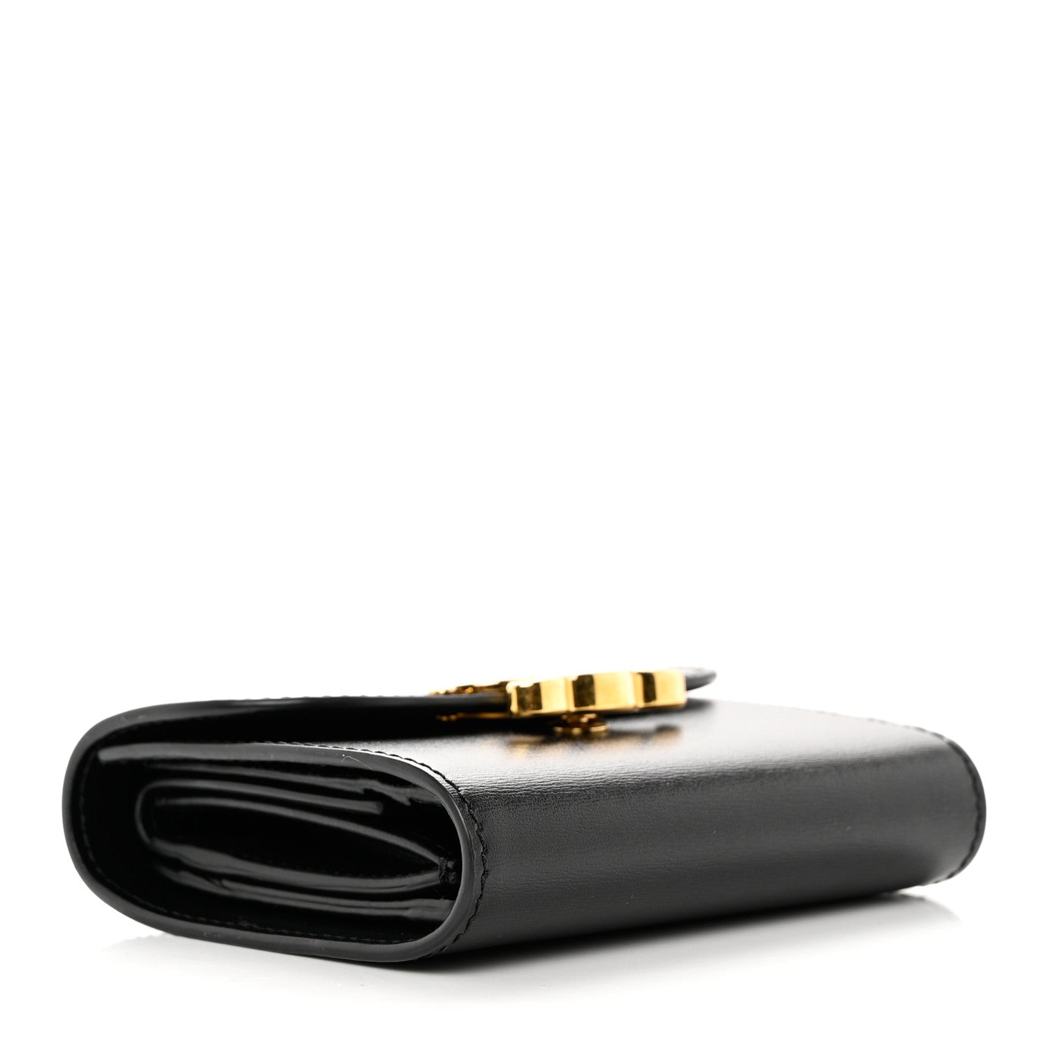 Celine Shiny Smooth Lambskin Small Triomphe Wallet Black 4 of 8