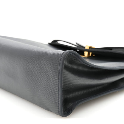Hermes Toile H Berline Vache Hunter Herbag Zip PM 31 Ardoise Black Ecru 11 of 11