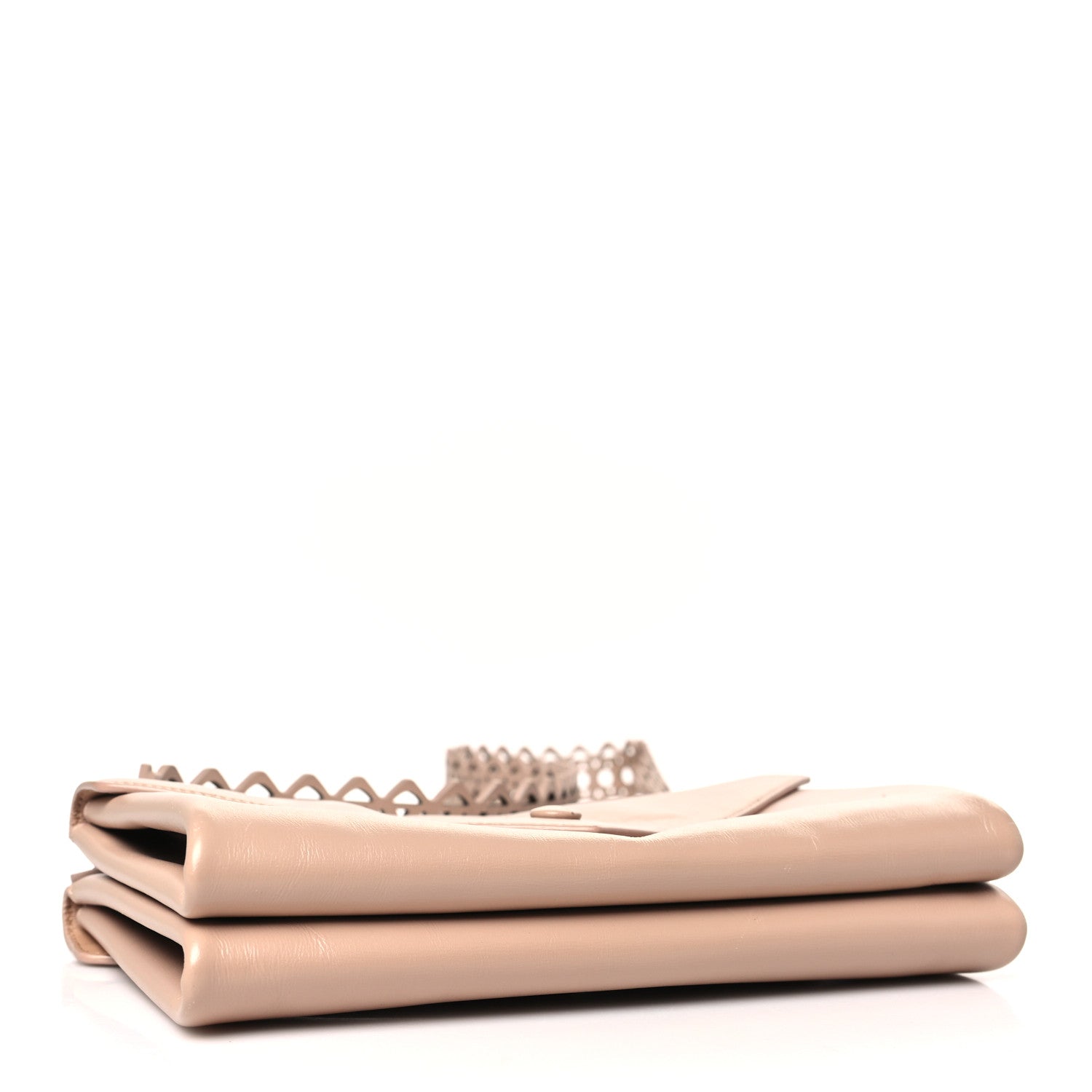Alaia Calfskin Laser Cut Oum Double Envelope Clutch Crossbody Sable 4 of 9