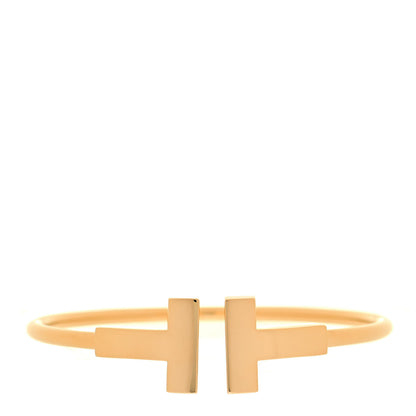 Tiffany 18K Yellow Gold T Wide Wire Bracelet 1 of 4