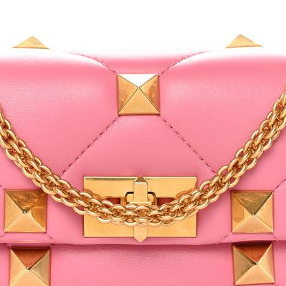 Valentino Garavani Nappa Medium Roman Stud Shoulder Bag Flamingo Pink 7 of 9