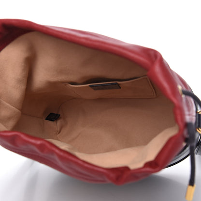 Gucci Azalea Sakai Be Green Calfskin Horsebit 1955 Drawstring Bucket Bag Blue New Cherry Red 5 of 10
