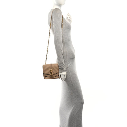 Saint Laurent Lambskin Matelasse Chevron Monogram Small Sulpice Bag Sable Beige 2 of 16