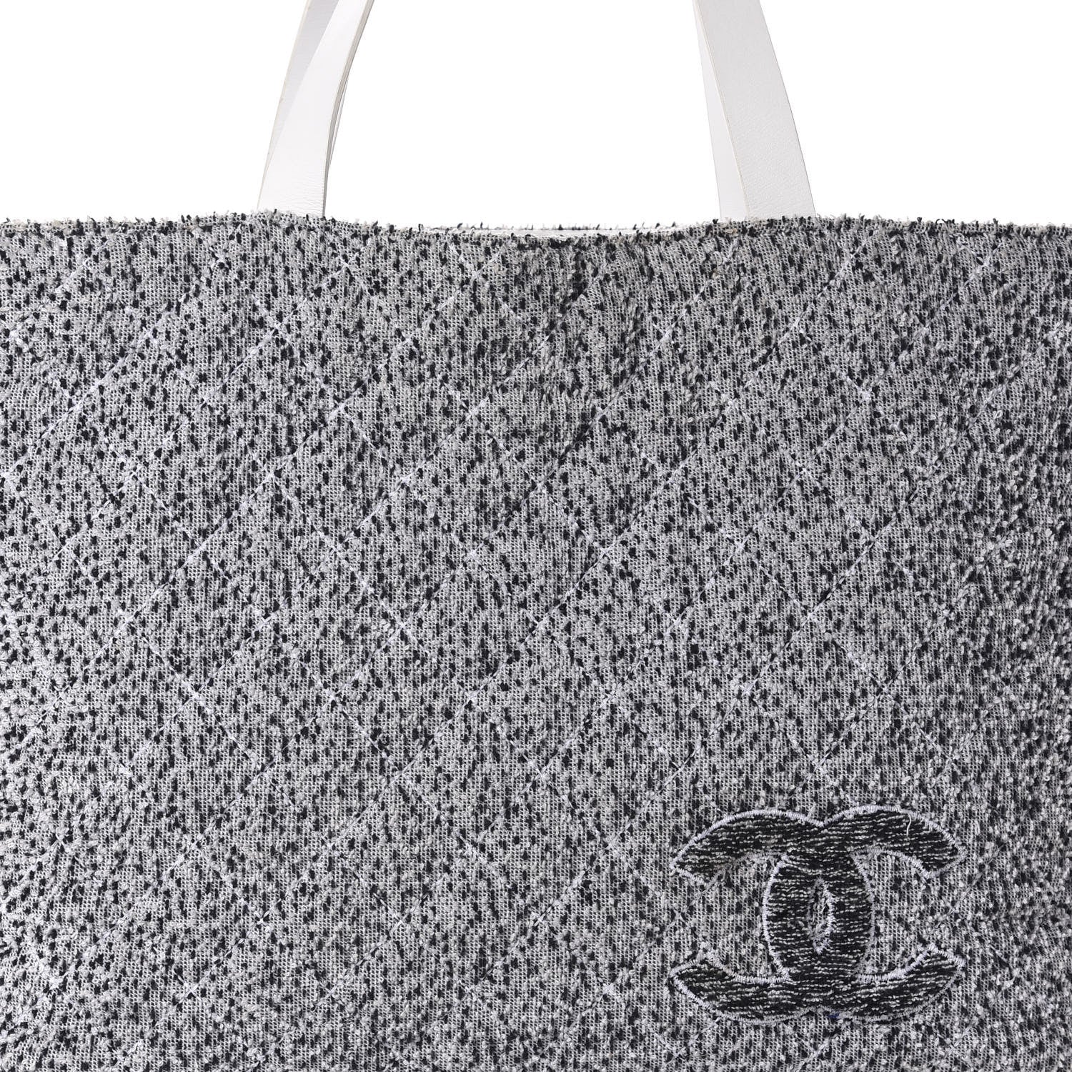 Chanel Terry Cotton Fizzy Tote Navy White 12 of 12