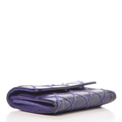 Chanel Calfskin Diamond Stitched Card Holder Wallet Purple 4 of 15
