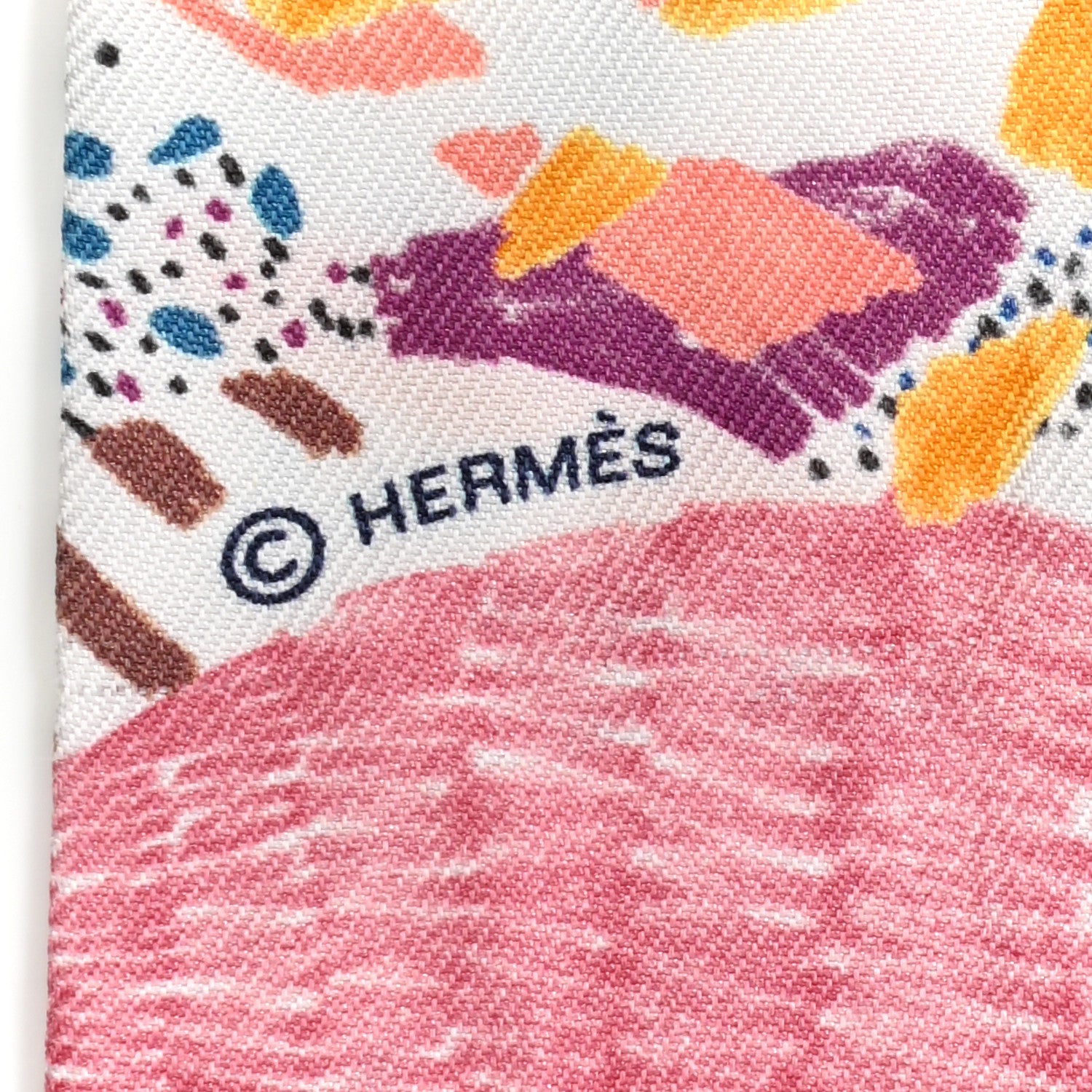 Hermes Silk Chacun Fait Son Nid Twilly Bleu Vert Jaune 3 of 4