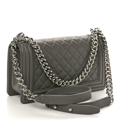 Chanel Caviar Quilted Medium Boy Flap Grey 2 of 8