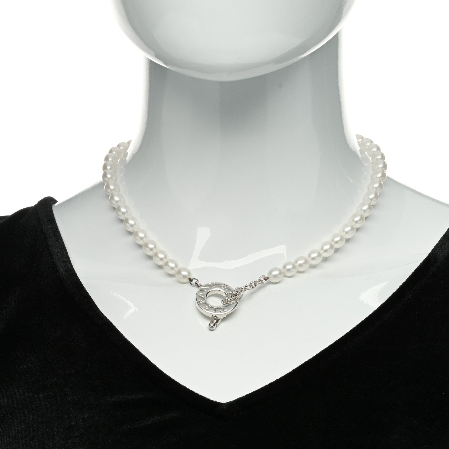 Tiffany Sterling Silver Pearl Strand Toggle Necklace 2 of 4