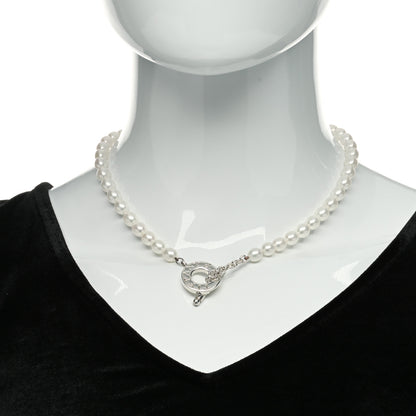 Tiffany Sterling Silver Pearl Strand Toggle Necklace 2 of 4