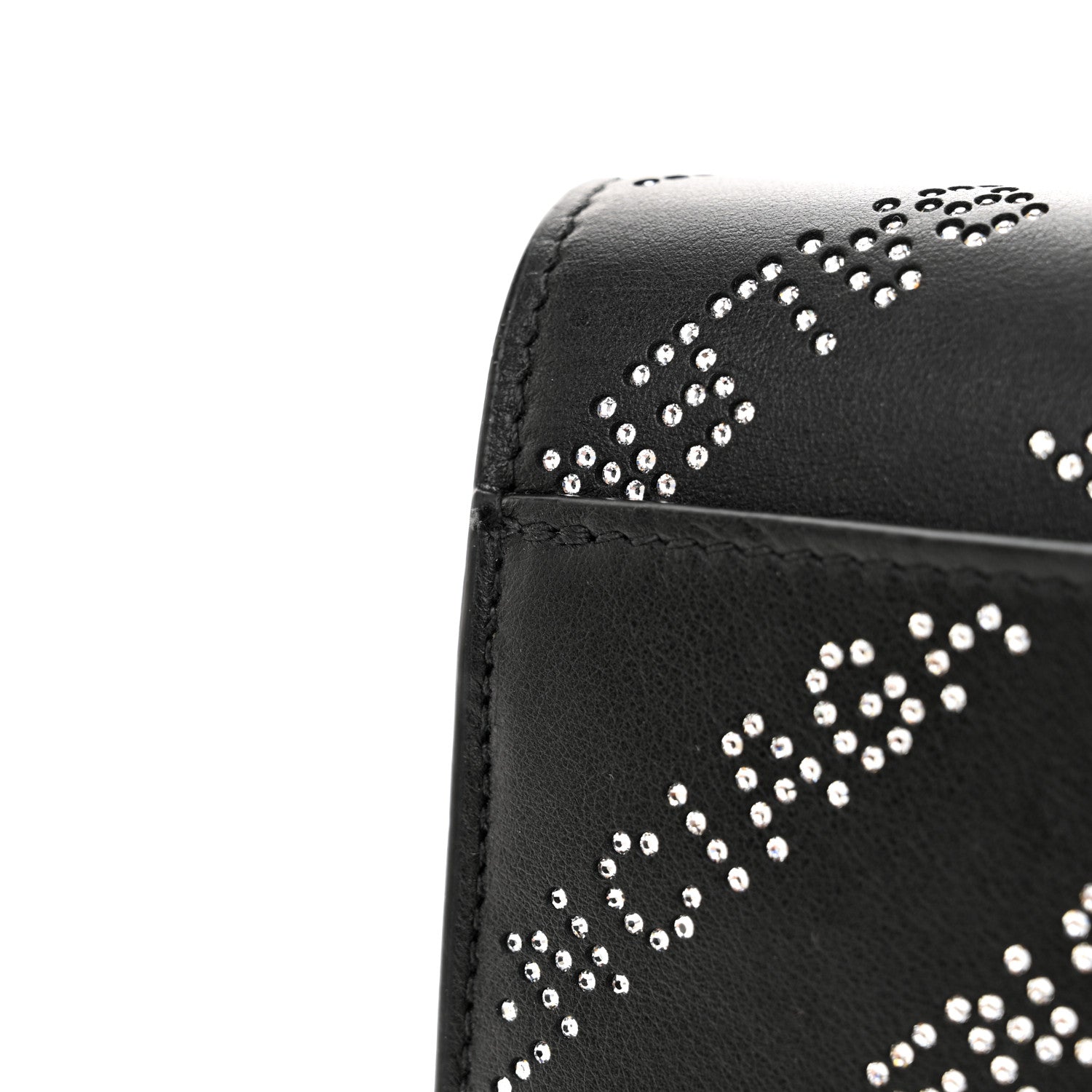 Balenciaga Smooth Calfskin Crystal Diagonal Allover Logo Hourglass Wallet Black 11 of 11