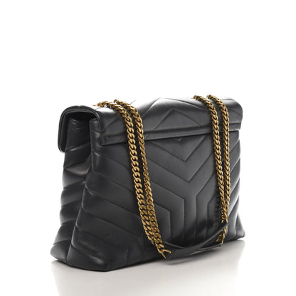 Saint Laurent Calfskin Y Quilted Monogram Medium Loulou Chain Satchel Medium Blue 3 of 11