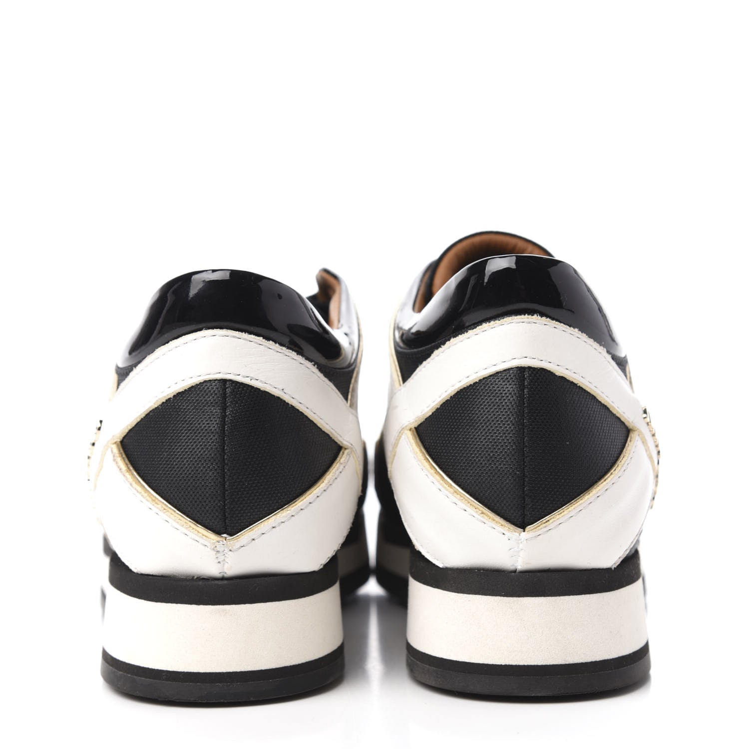 Jimmy Choo Canvas Patent Calfskin London Low Top Sneakers 36 Black Gold 7 of 12