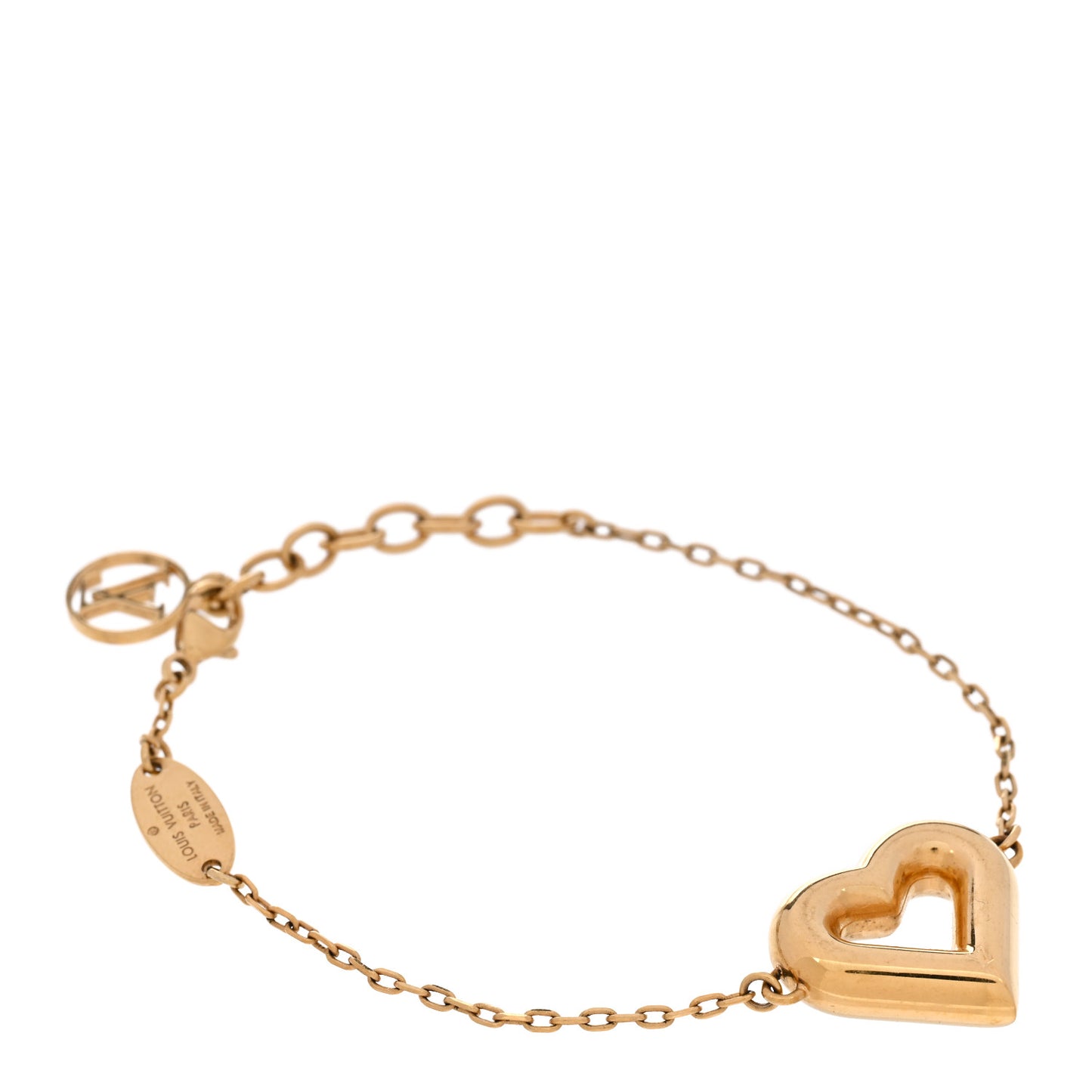 Metal LV And Me Heart Bracelet Gold