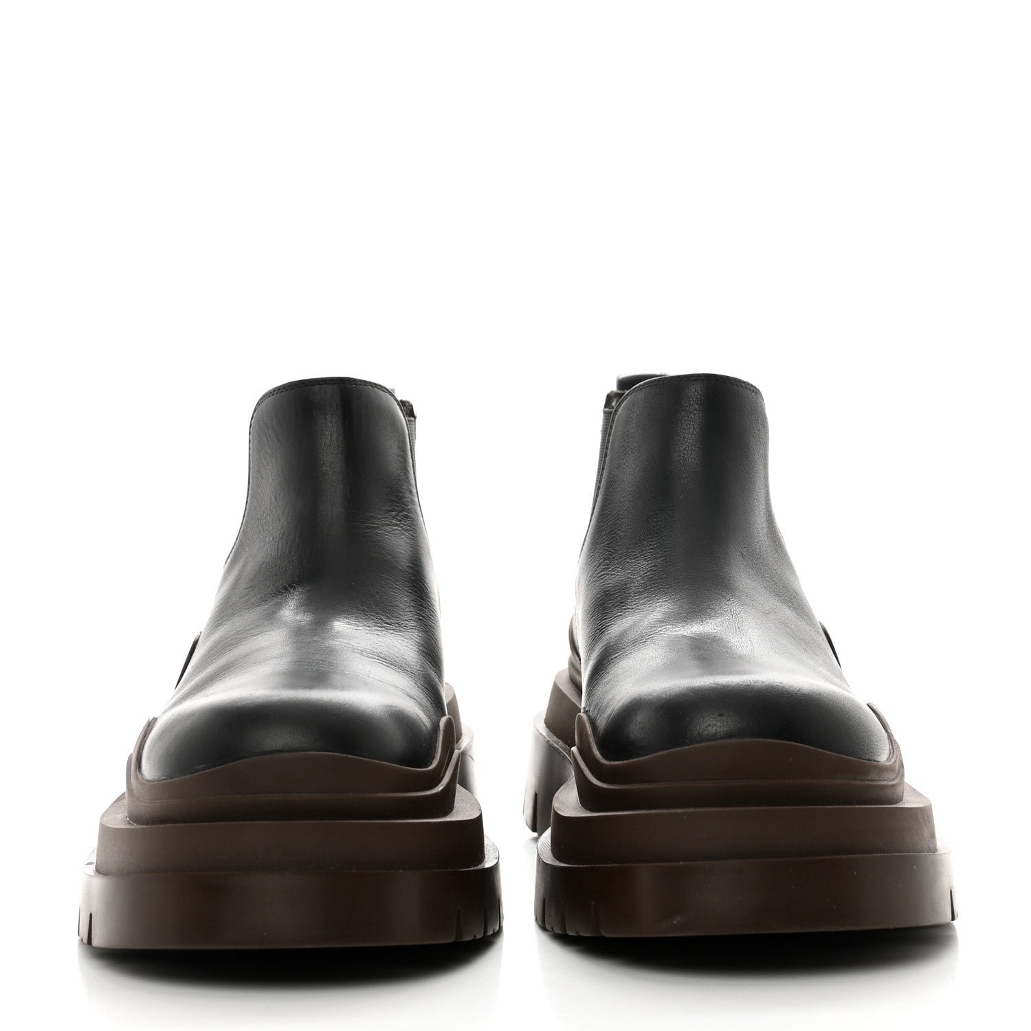 Bottega Veneta Calfskin The Tire Cropped Chelsea Short Boots 37.5 Brown 2 of 8