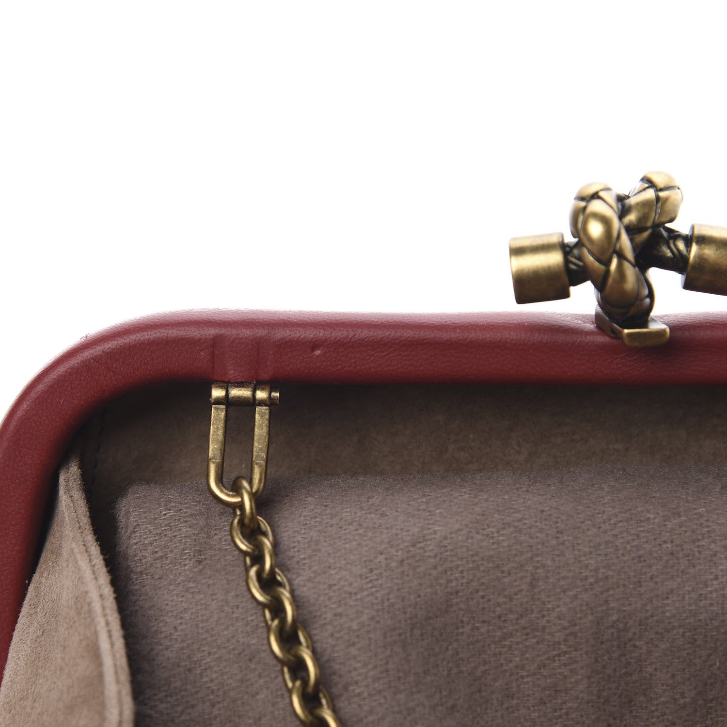 Bottega Veneta Nappa Intrecciato Chain Knot Clutch Bordeaux 11 of 11