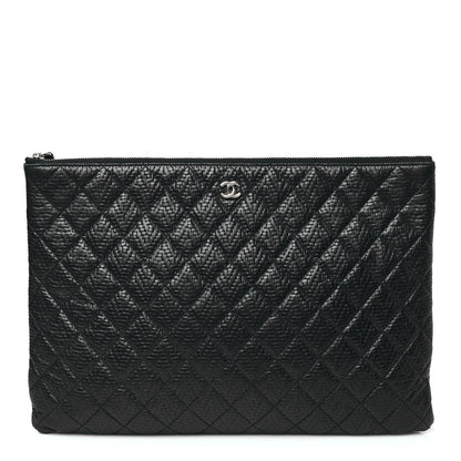 Chanel Woven Lambskin Quilted Large Cosmetic Case Black 1 of 10
