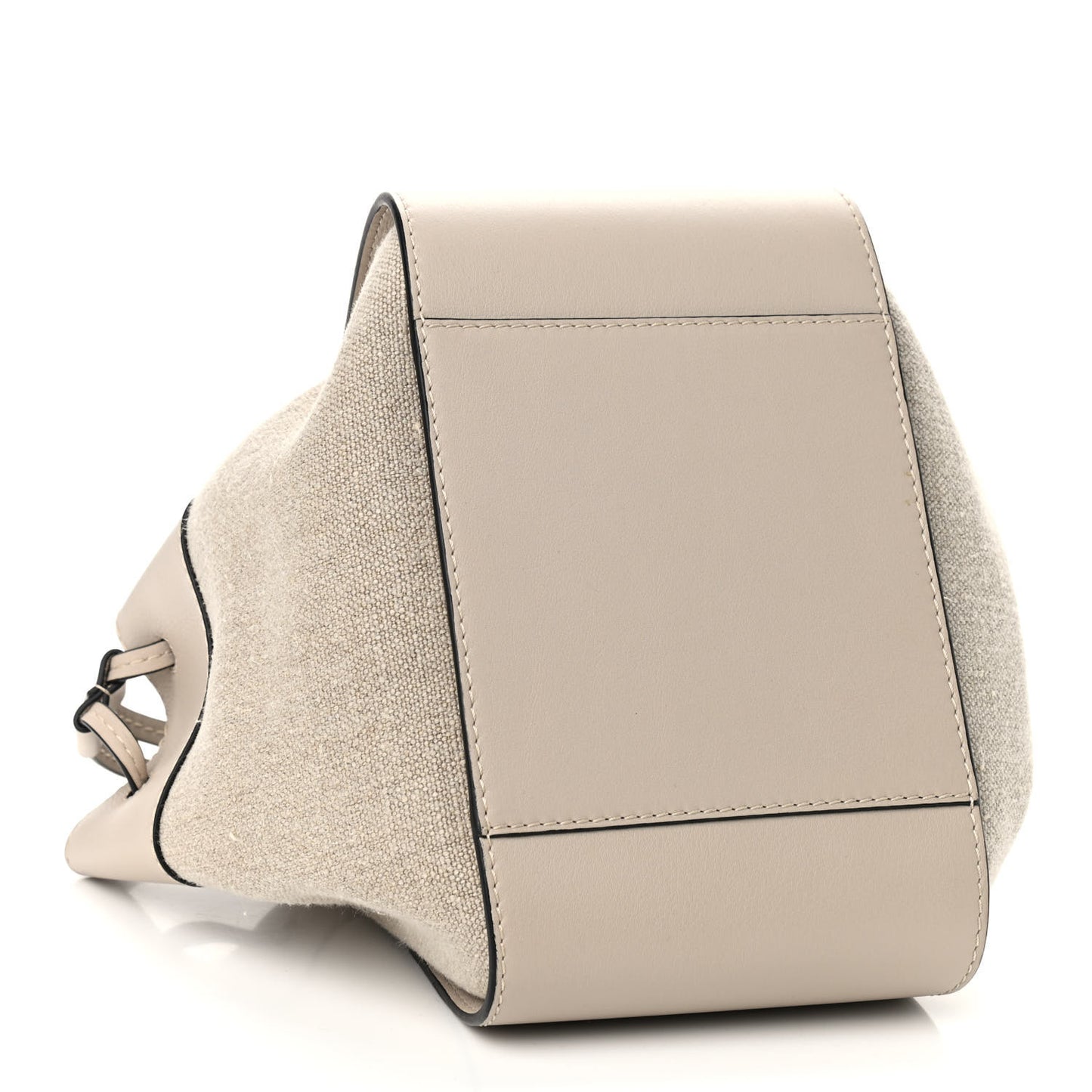 Calfskin Canvas Mini Hammock Shoulder Bag Natural Light Oat