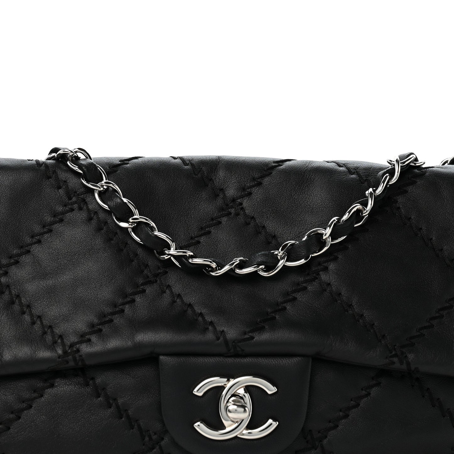 Lambskin Ultimate Stitch Flap Black