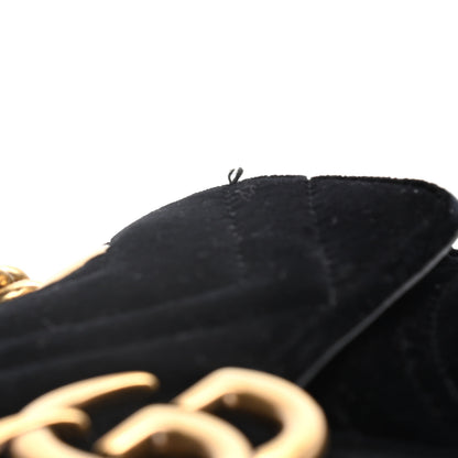 Gucci Velvet Matelasse Mini GG Marmont Shoulder Bag Black 15 of 16