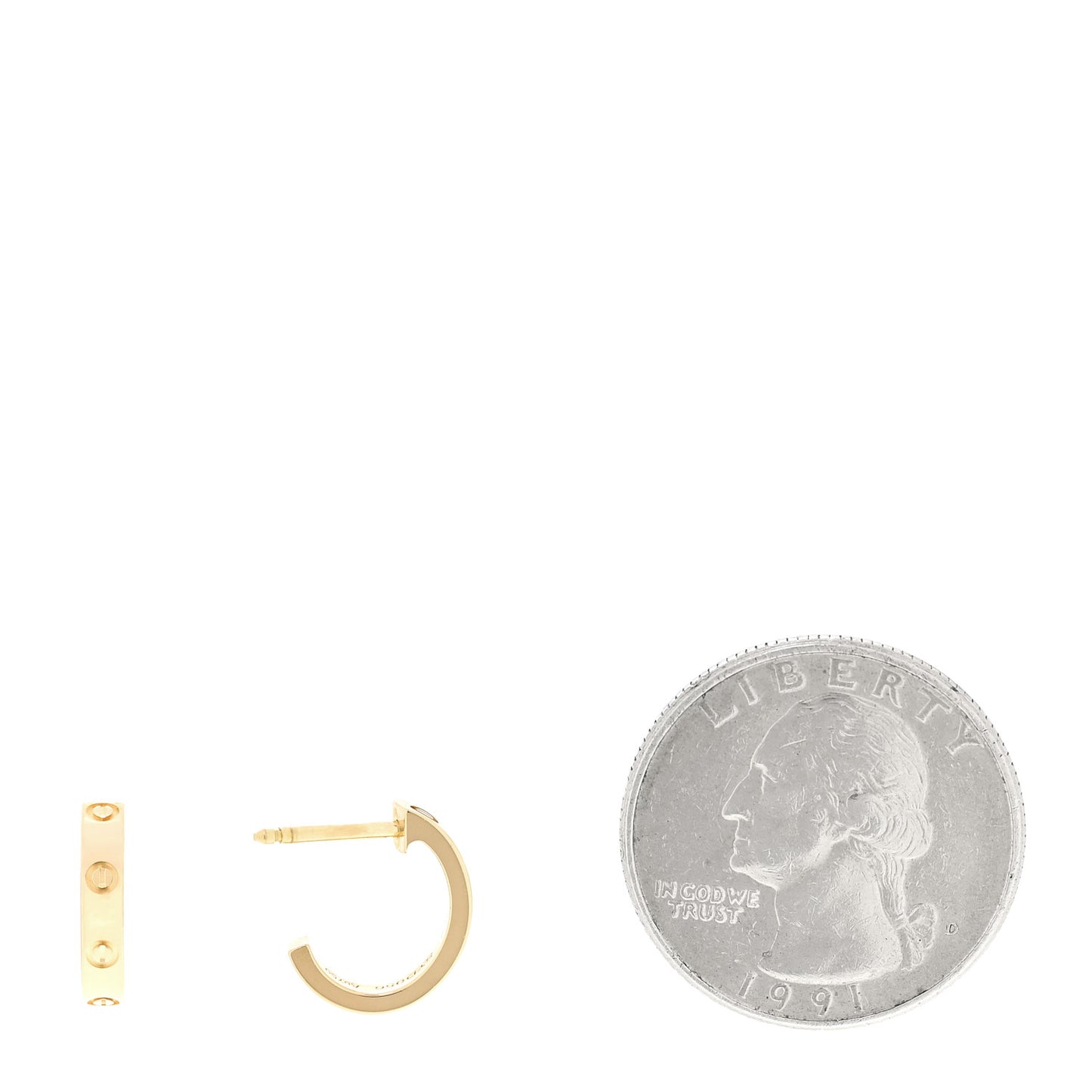 18K Yellow Gold Small LOVE Hoop Earrings