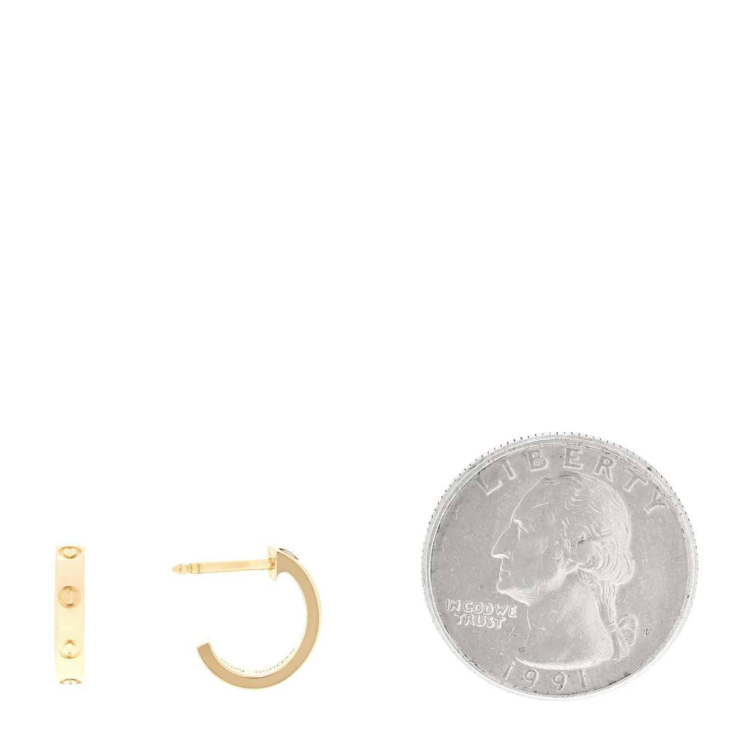 Cartier 18K Yellow Gold Small LOVE Hoop Earrings 2 of 5