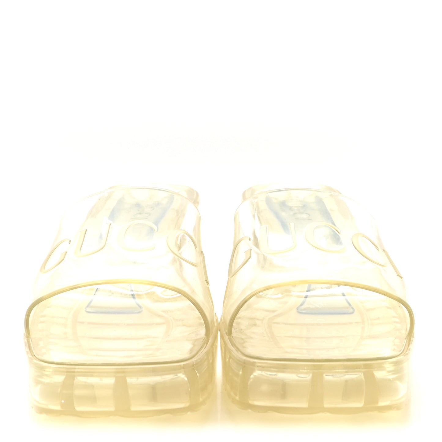 Rubber Gucci Logo Womens Platform 20/60mm Slide Sandals 35 Transparent