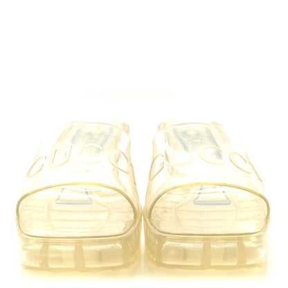 Gucci Rubber Gucci Logo Womens Platform 20/60mm Slide Sandals 35 Transparent 3 of 8