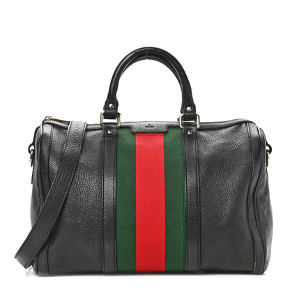 Gucci Calfskin Vintage Web Medium Boston Black 1 of 4