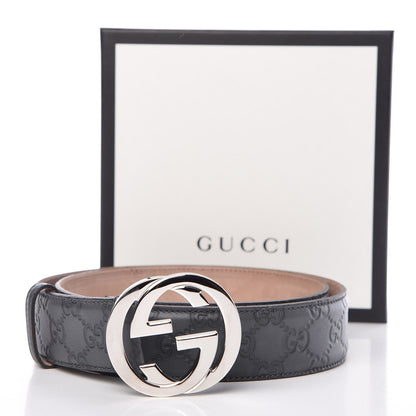 Gucci Guccissima Interlocking G Belt 95 38 Dark Grey 8 of 8