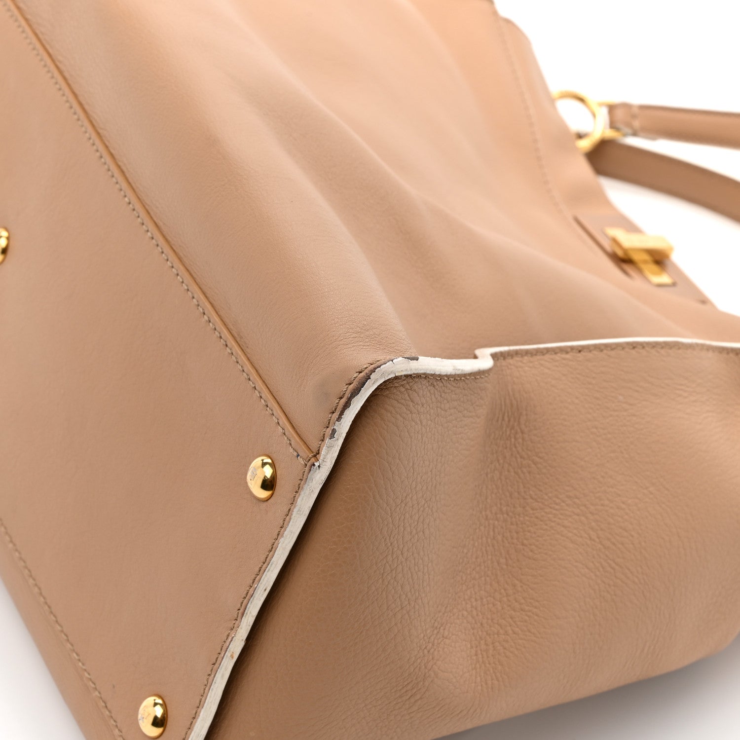 Fendi Vitello Seta Burro Large Peekaboo Iconic Satchel Cuoio Cobalto 19 of 19