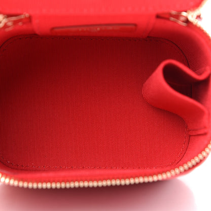 Chanel Lambskin Camellia Embossed Mini Vanity Case With Chain Red 5 of 8