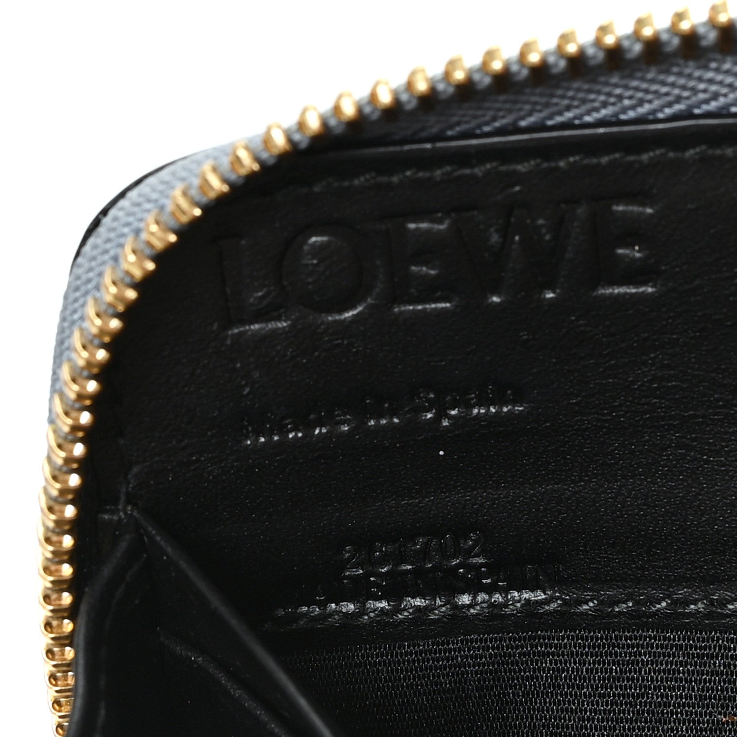 Loewe Calfskin Embossed Repeat Medium Zip Wallet Stone Blue 6 of 6