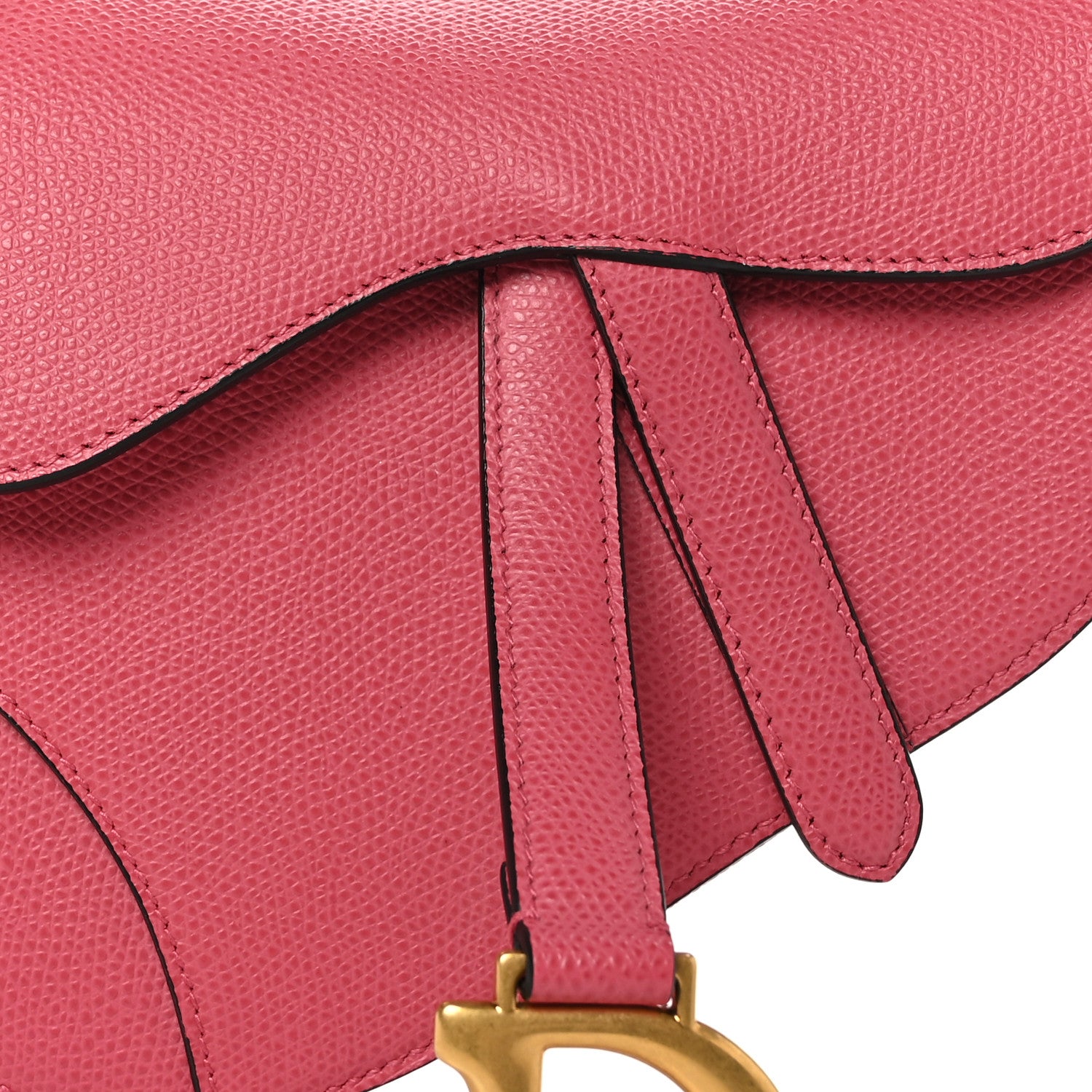Christian Dior Grained Calfskin Mini Saddle Bag Pink 8 of 10