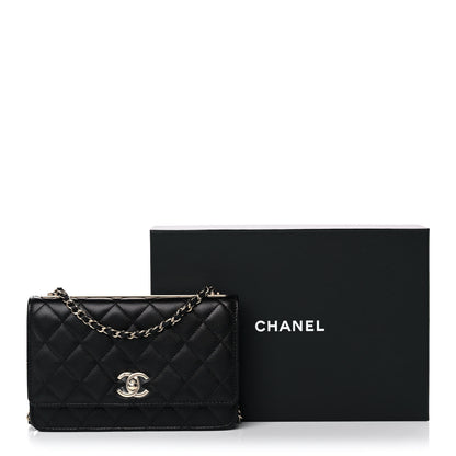 Chanel Lambskin Quilted Trendy CC Wallet On Chain WOC Black 11 of 11