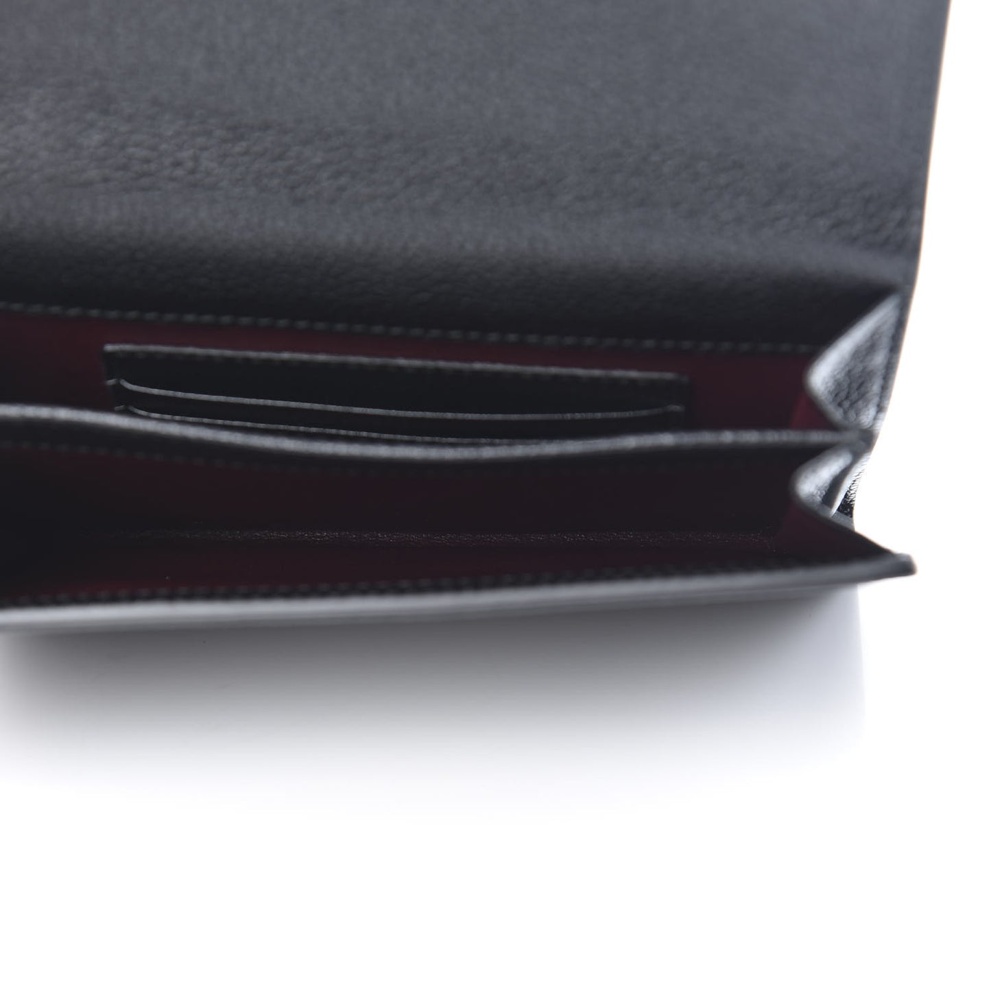 Grainy Calfskin Zumi Flap Card Case Black