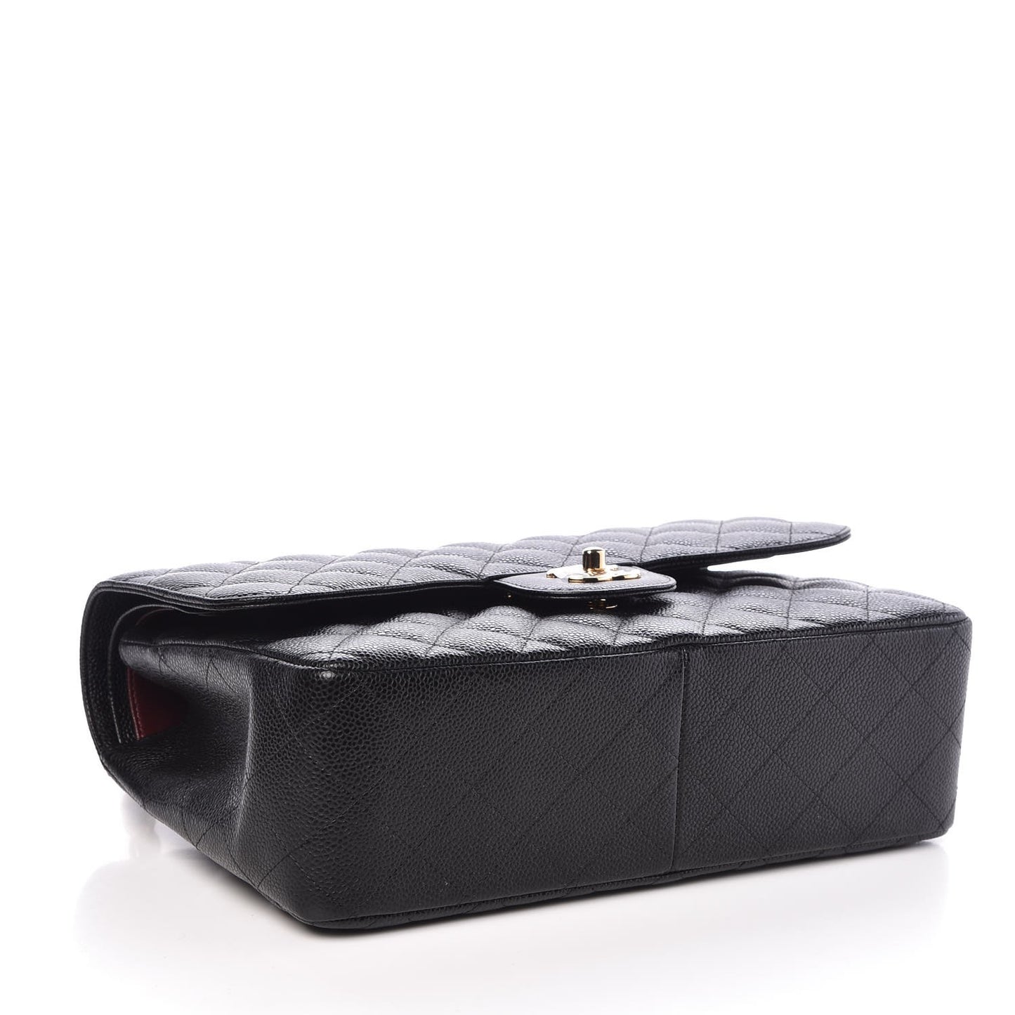 Caviar Quilted Jumbo Double Flap Black