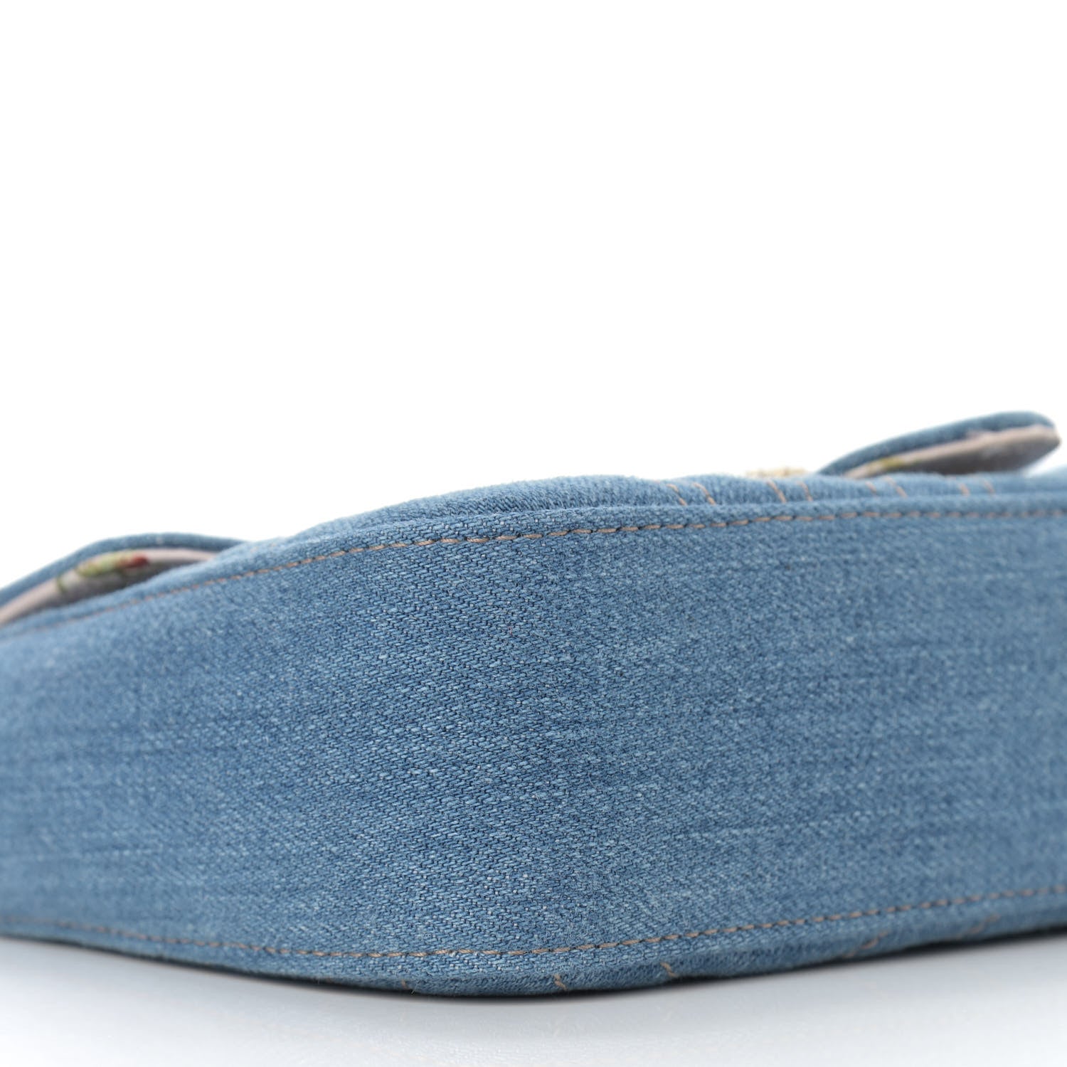 Gucci Denim Matelasse Mini Pearly GG Marmont Shoulder Bag Blue 8 of 9