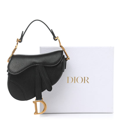 Christian Dior Goatskin Micro Saddle Bag Black 10 of 10