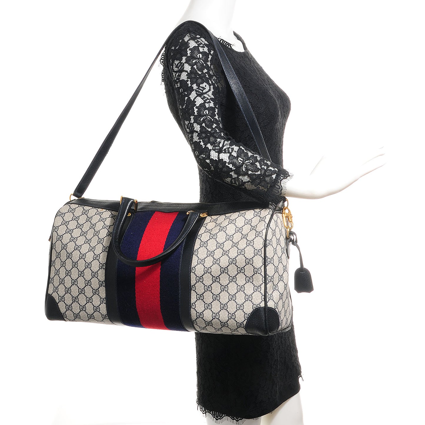 Monogram Vintage Web Duffle Bag Navy