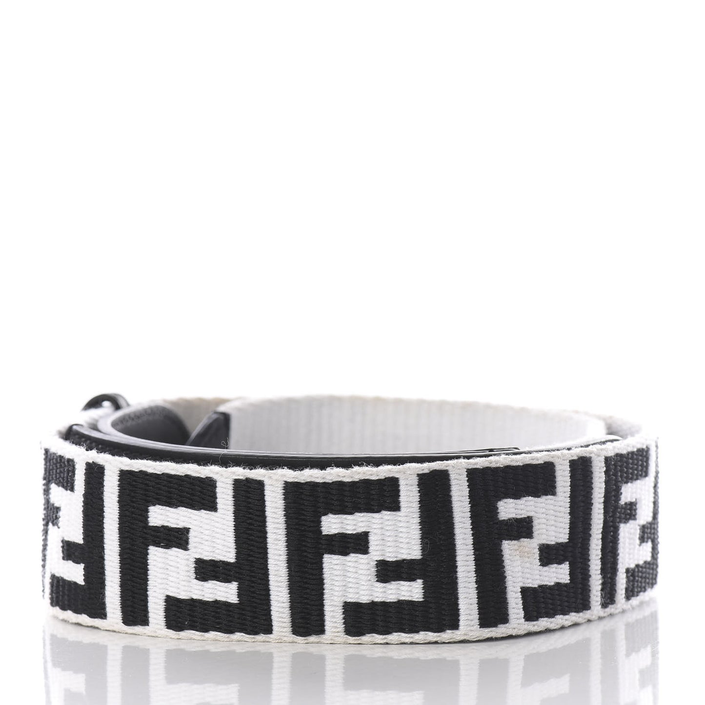 Fabric Calfskin FF Reloaded Strap You White Black