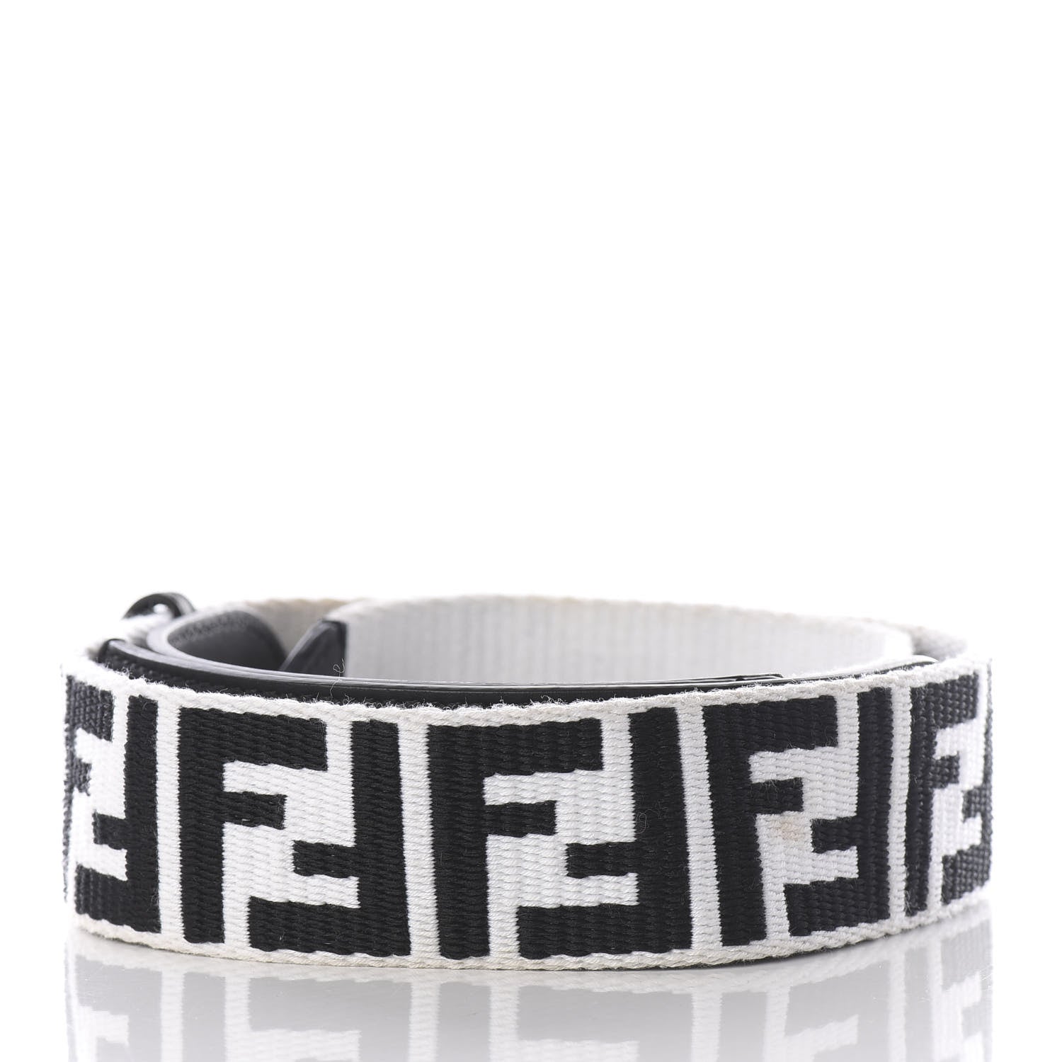 Fendi Fabric Calfskin FF Reloaded Strap You White Black 2 of 7