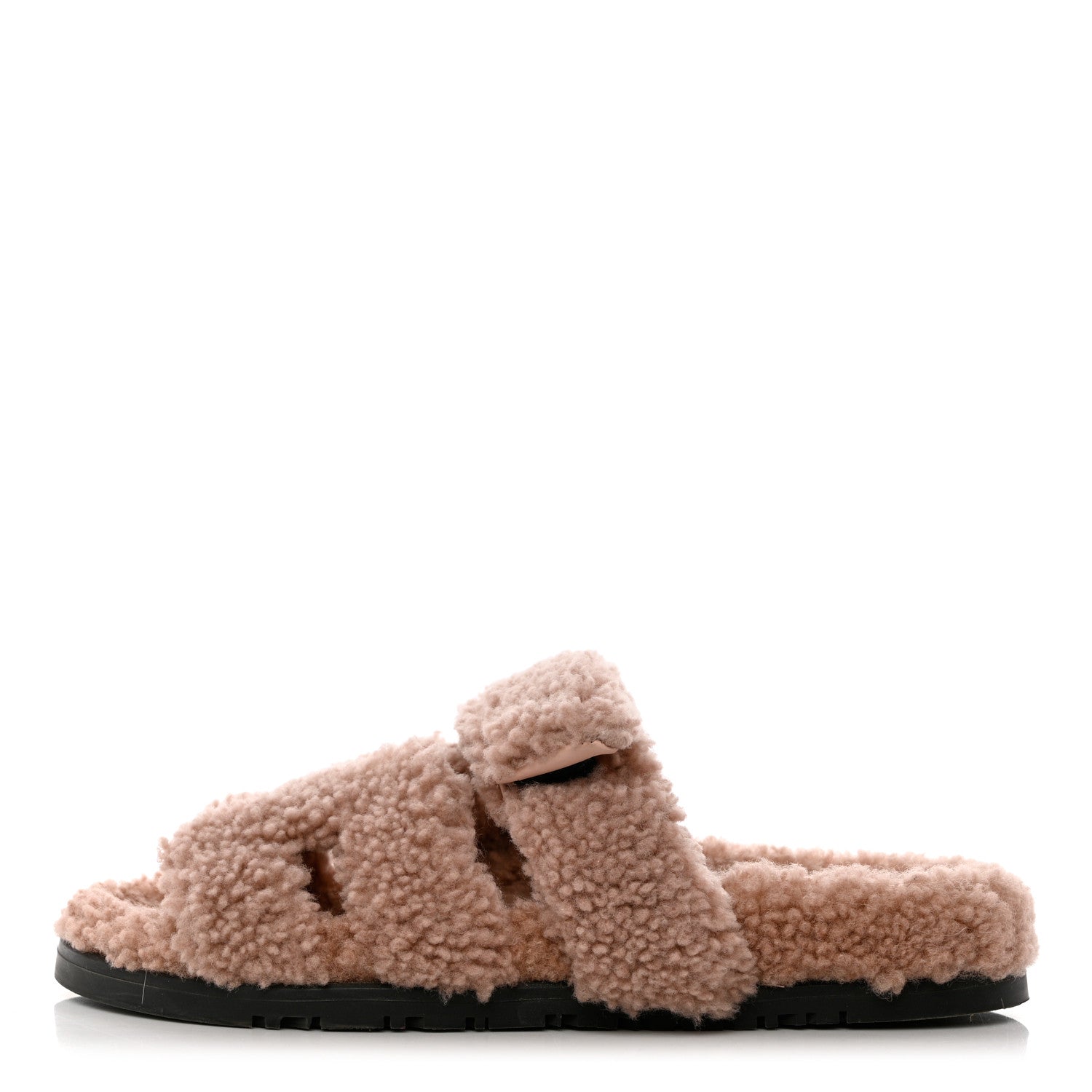 Hermes Woolskin Womens Chypre Sandals 37 Bois De Santal 1 of 9