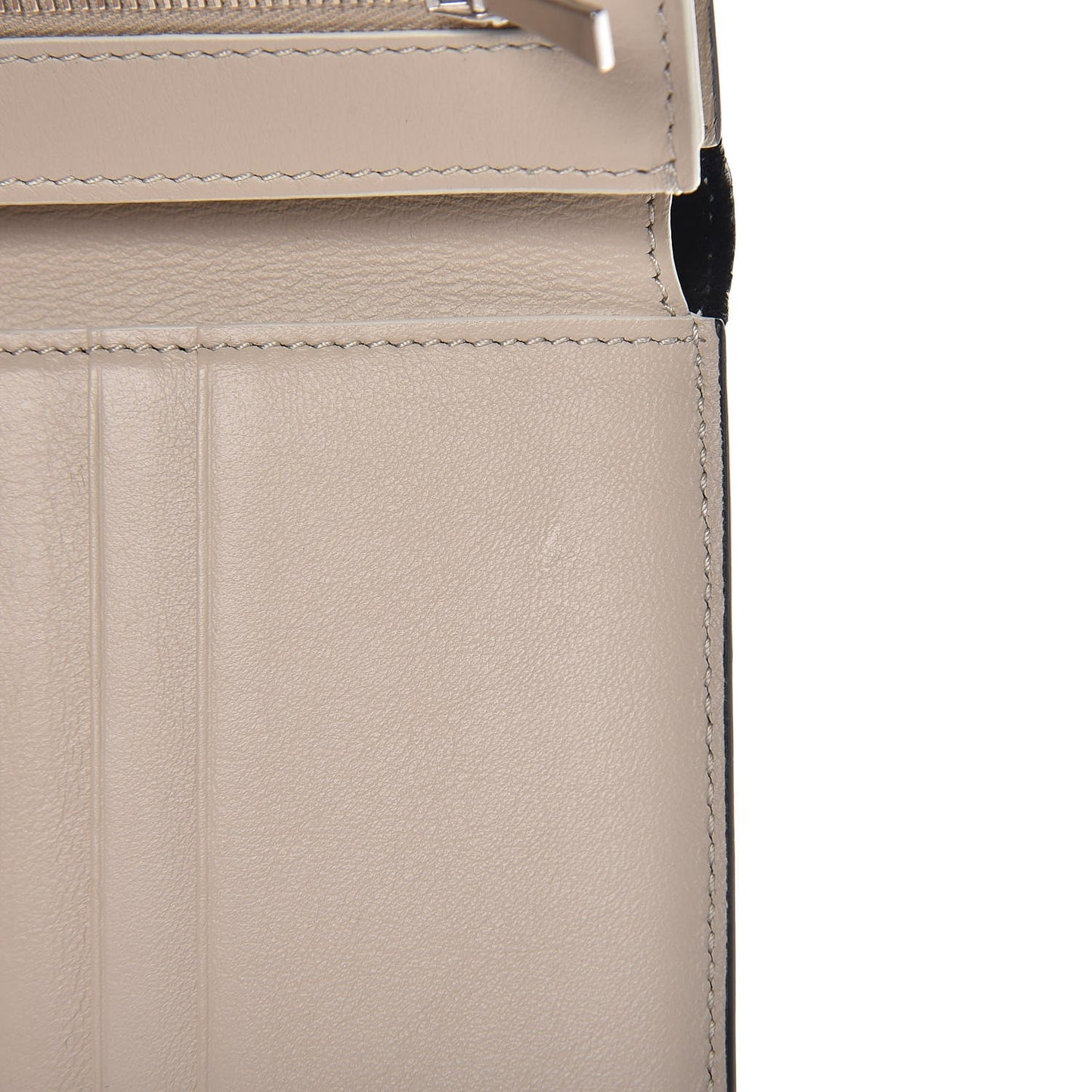 Grained Calfskin Medium Multifunction Strap Wallet Black Chalk