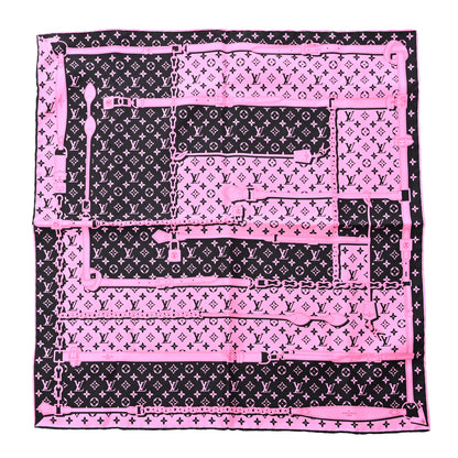 Louis Vuitton Silk Monogram Confidential Square Scarf Black 1 of 10