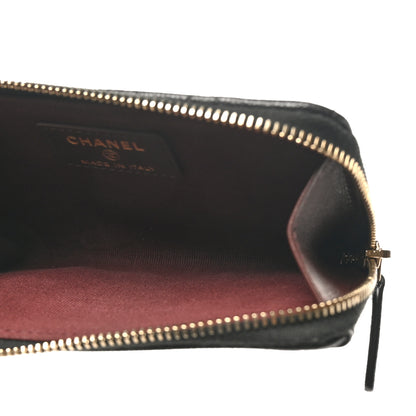 Chanel Caviar Quilted CC Zip Around Card Holder Black 5 of 9