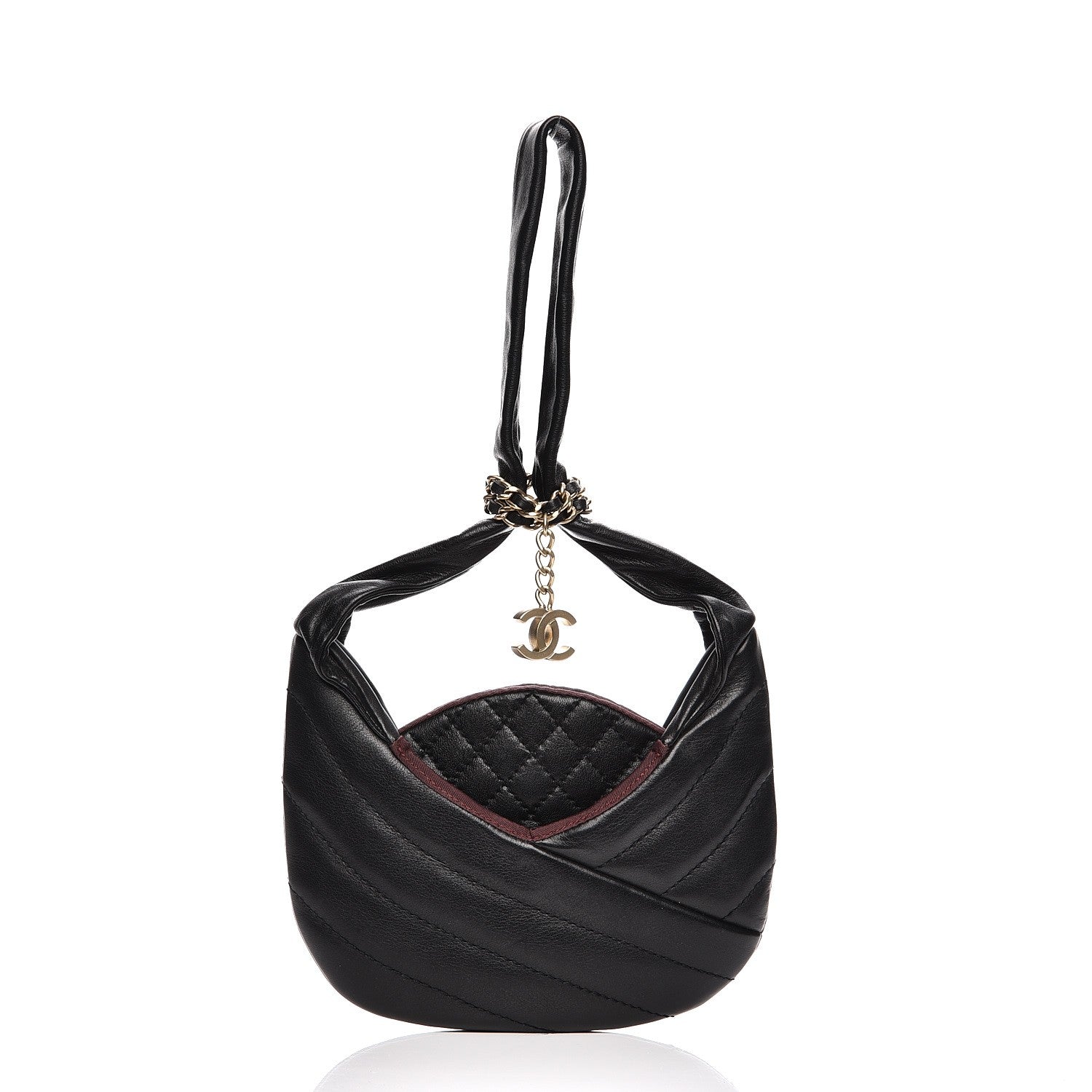 Chanel Calfskin Quilted Small Chain Evening Bag Black 1 of 8
