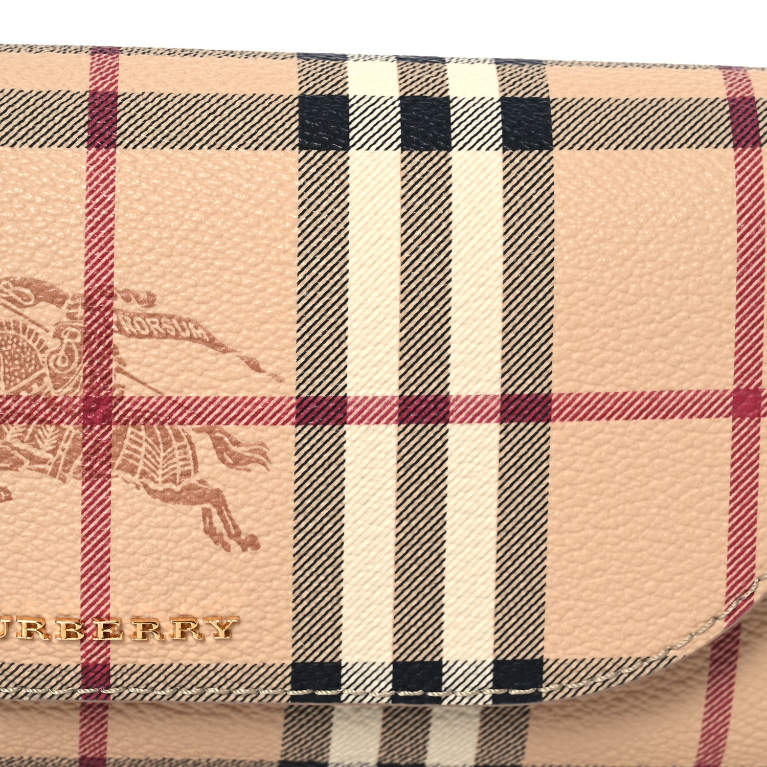 Burberry Haymarket Check Henley Wallet On Chain Mid Camel 9 of 11