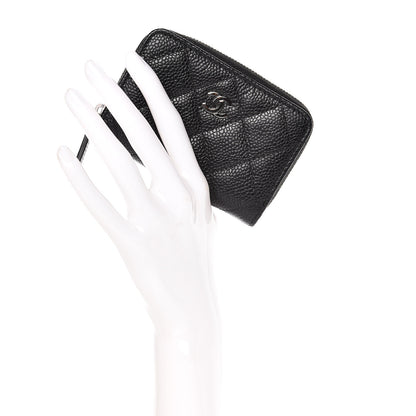 Chanel Caviar Quilted Zip Coin Purse Black 2 of 8